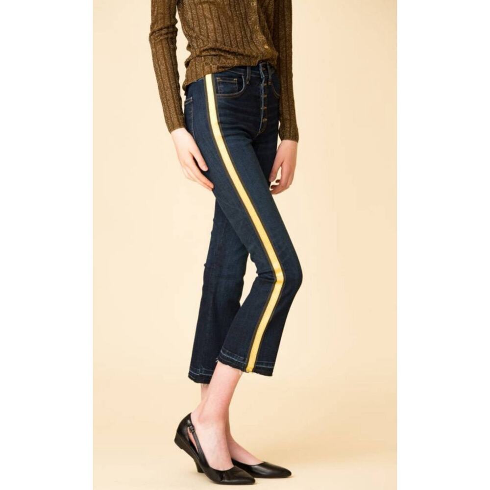 Veronica Beard Carolyn 10” Baby Boot Jeans High Rise Button Fly Stretch Blue 27